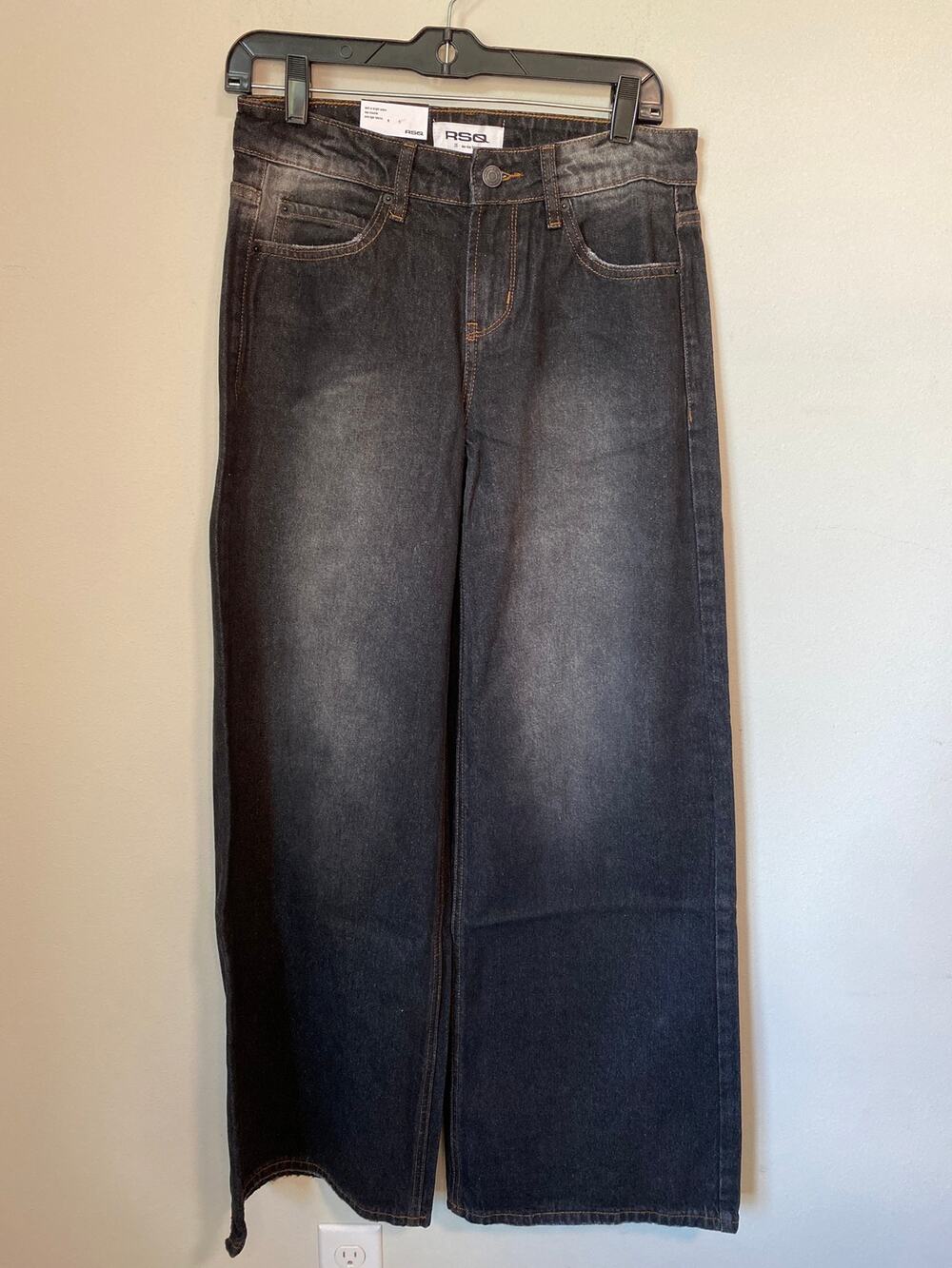 New RSQ Low Rise Baggy Jeans Black Women’s Size 25 Y2K